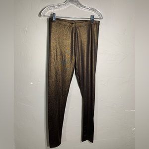 Shimmery dark gold and black leggings